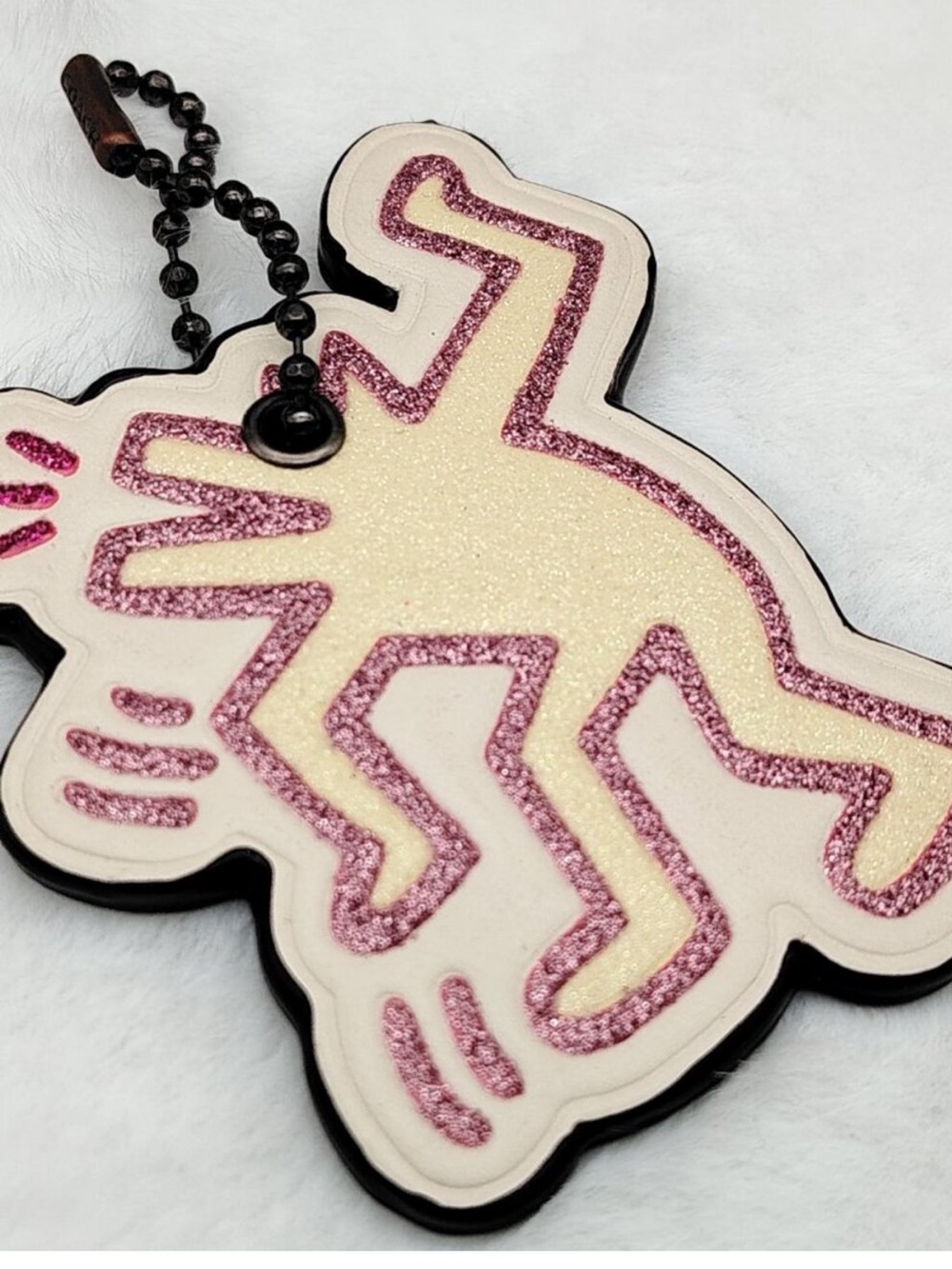COMING SOON COACH X KEITH HARING pink, glitter dancing figure bag, Charm